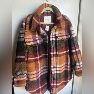 *New with tags!* American Eagle Sherpa Plaid Shirt Jacket